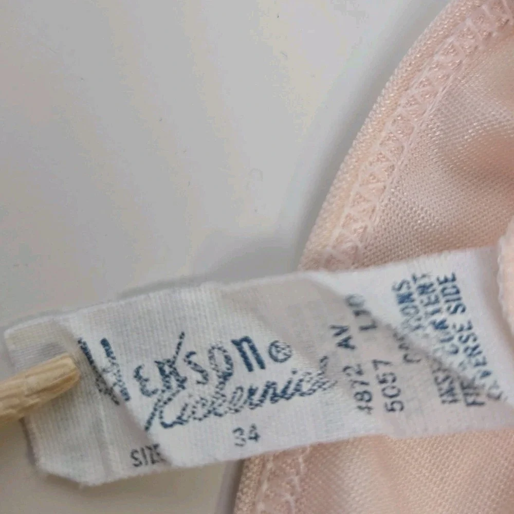 Henson Kickernick Vtg Pink Full slip Nightgown Size 34 Made‎ In USA Lingerie